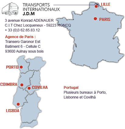 TRANSPORTS INTERNATIONAUX J.D.M, France - Portugal - Espagne, Nord (59)  Roncq : Plan